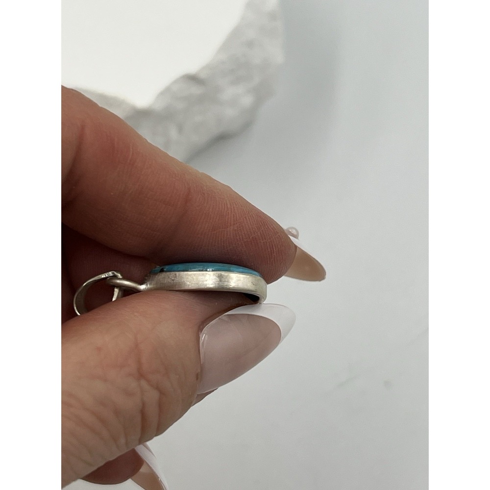 Kingman Turquoise Sterling Silver .925 Teardrop Pendant NWOT - Picture 6 of 11